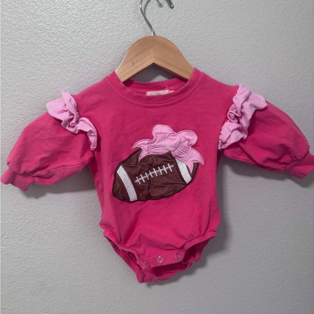 Pink Football-Themed Kids One Piece
